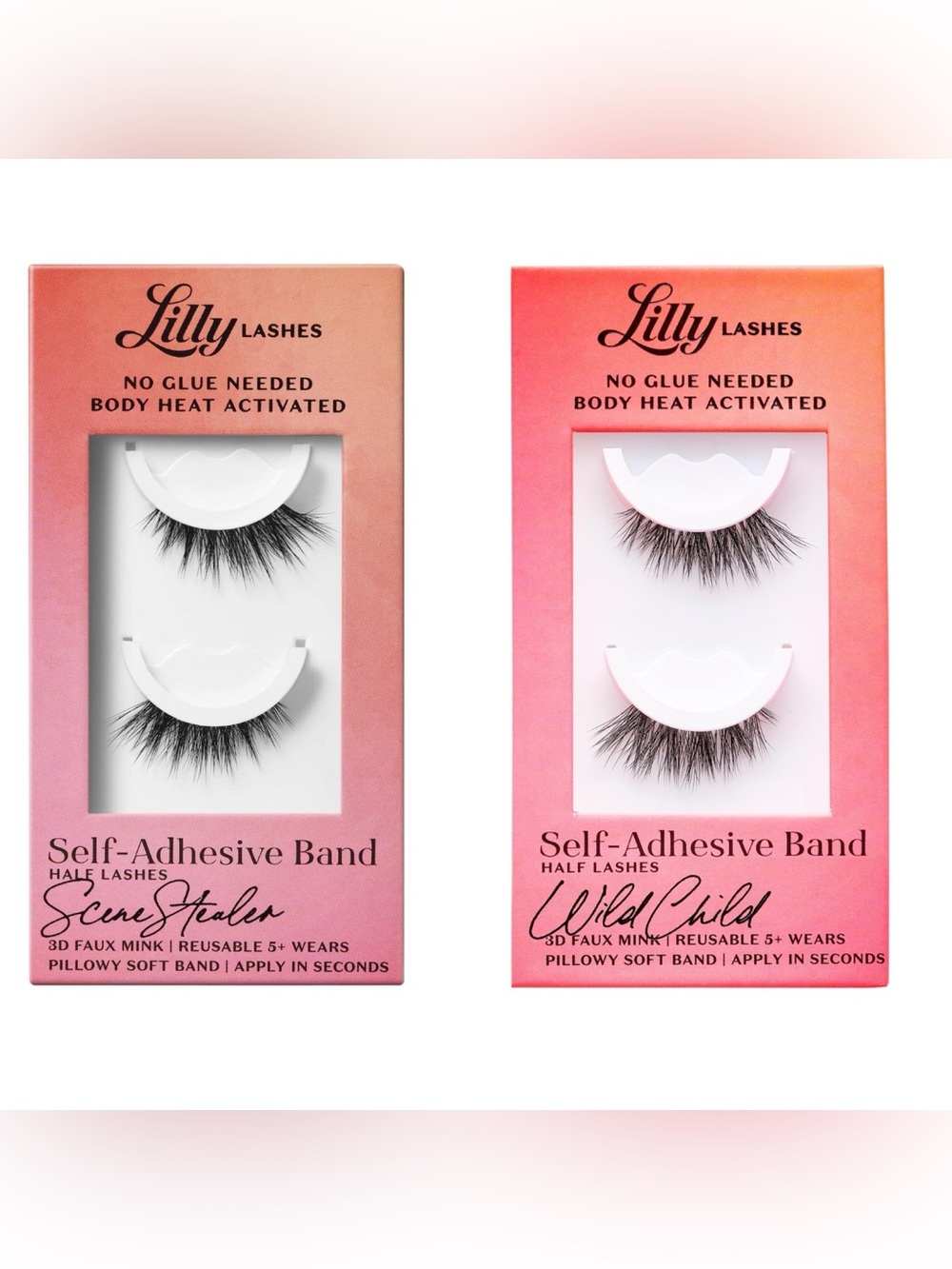 Lilly Lashes Self-Adhesive Band Half Lashes (Scene Healer & Wild Child)